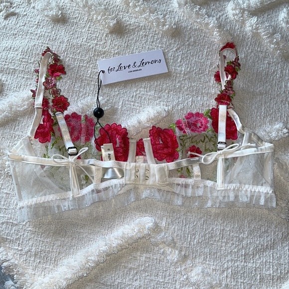 For Love & Lemons V Day Floral Embroidery Bra - Picture 9 of 12